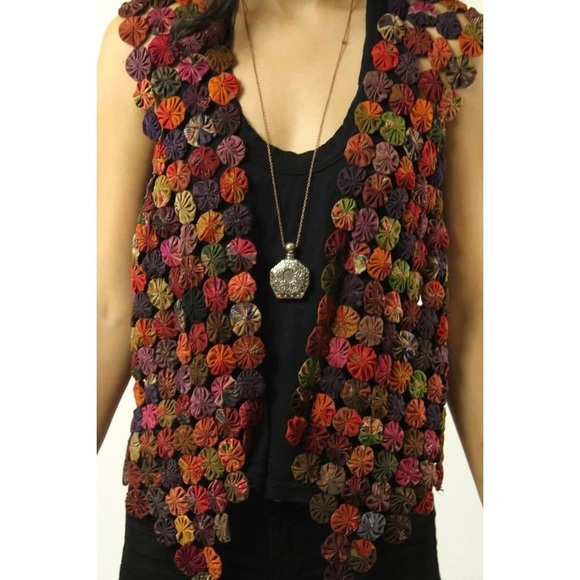 Rico International Jackets & Blazers - Vintage Handmade Thai Silk Rico International Yo-Yo Quilt Vest